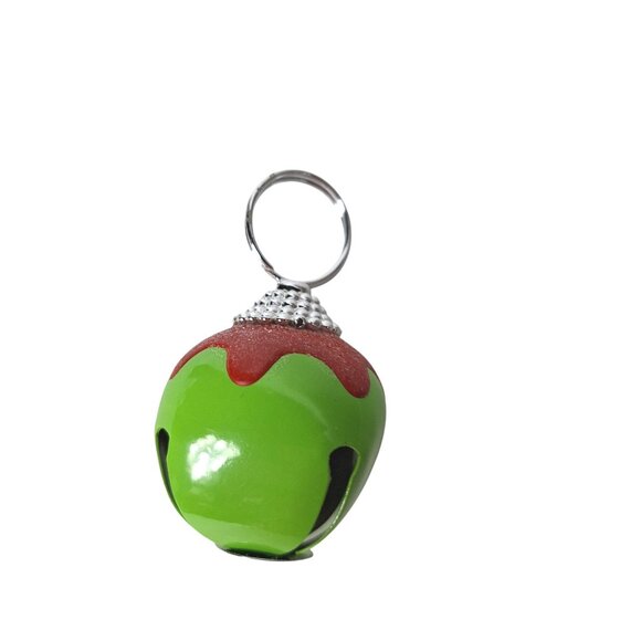 Vintage Style Bell Christmas Keychain Holiday Charm Red & Green Accent - Picture 1 of 5